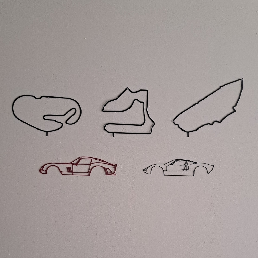 Wall Art Racing Track and Car Silhouettes